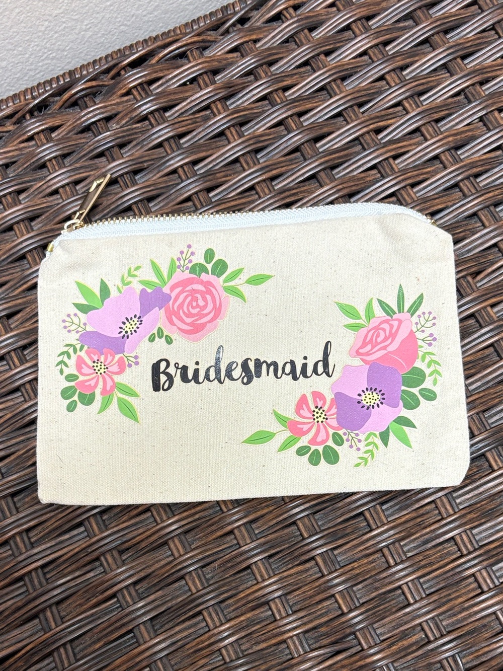 Unbranded “bridesmaid ” small accessory pouch bridal party destination wedding